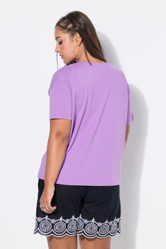 Round Neck Short Sleeve Relaxed Fit Cotton Tee
