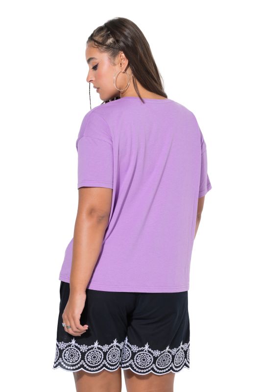 Round Neck Short Sleeve Relaxed Fit Cotton Tee