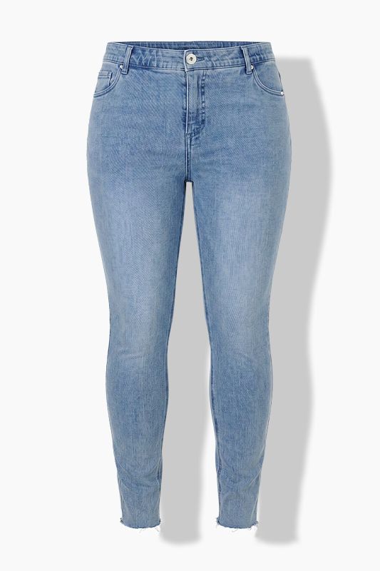 Skinny Jeans with Fringe Hem