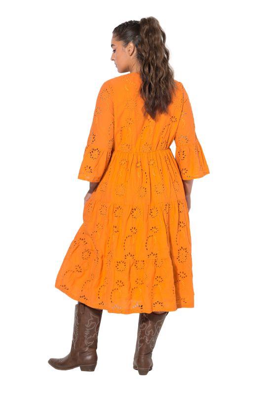 Eyelet Embroidered 3/4 Sleeve Dress