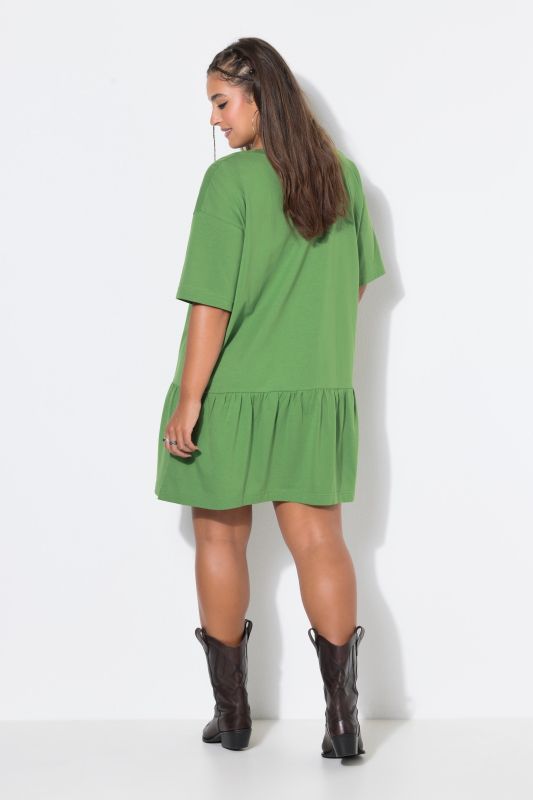 Flounce Panel Short Sleeve Jersey Dress