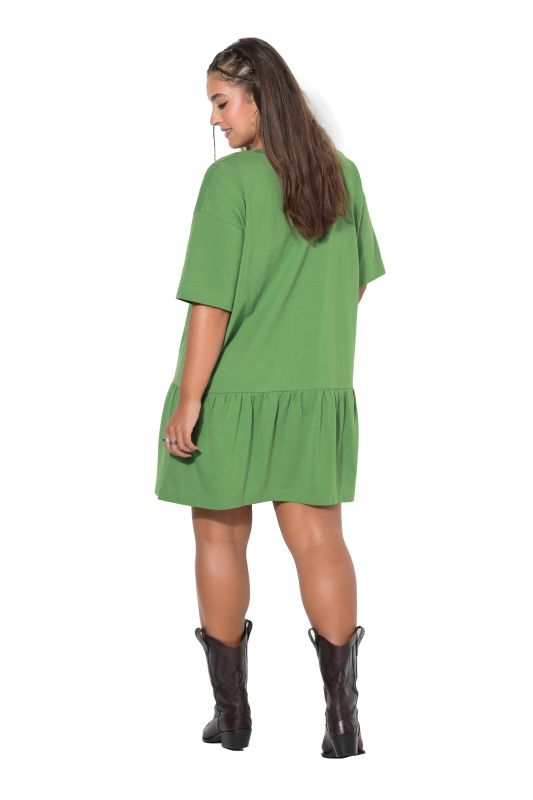 Flounce Panel Short Sleeve Jersey Dress