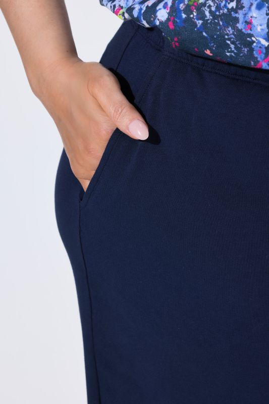 Stretch Cotton Knit Drawstring Elastic Waist Pocket Pants