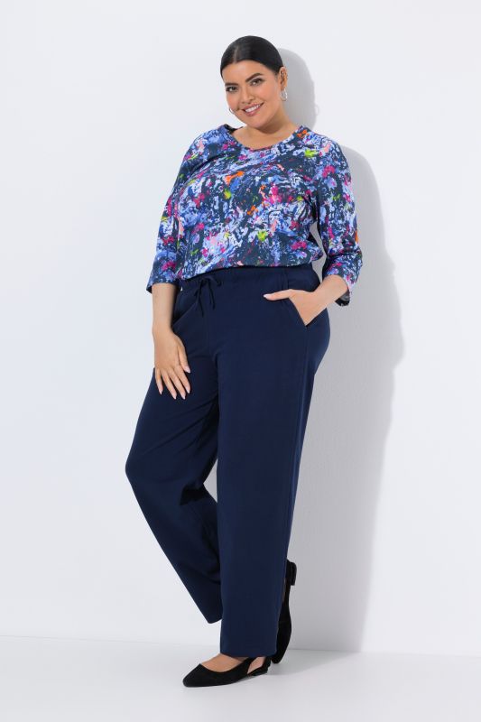 Stretch Cotton Knit Drawstring Elastic Waist Pocket Pants