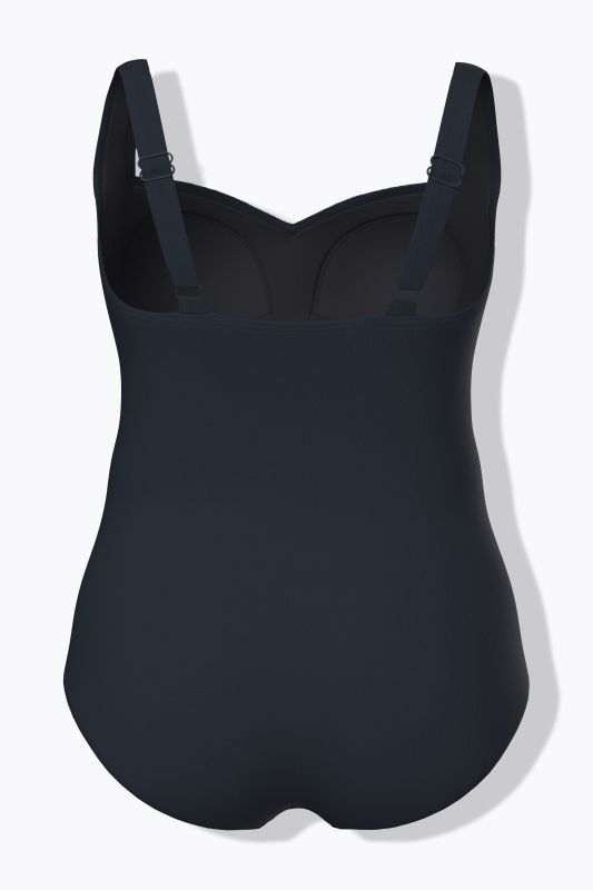 Draped Front Sweetheart Neck Front Lined Swimsuit