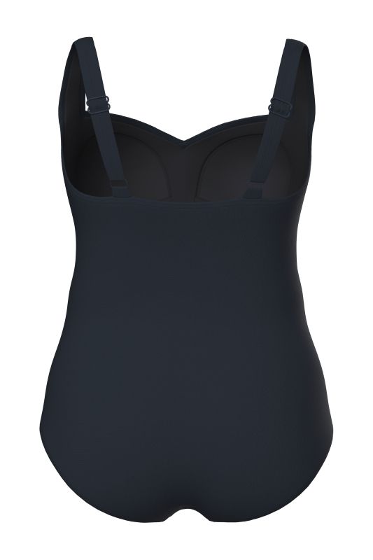 Draped Front Sweetheart Neck Front Lined Swimsuit