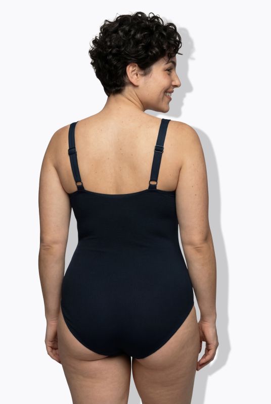 Draped Front Sweetheart Neck Front Lined Swimsuit