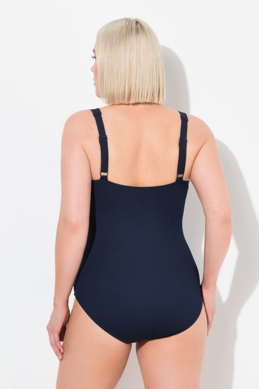 Draped Front Sweetheart Neck Front Lined Swimsuit