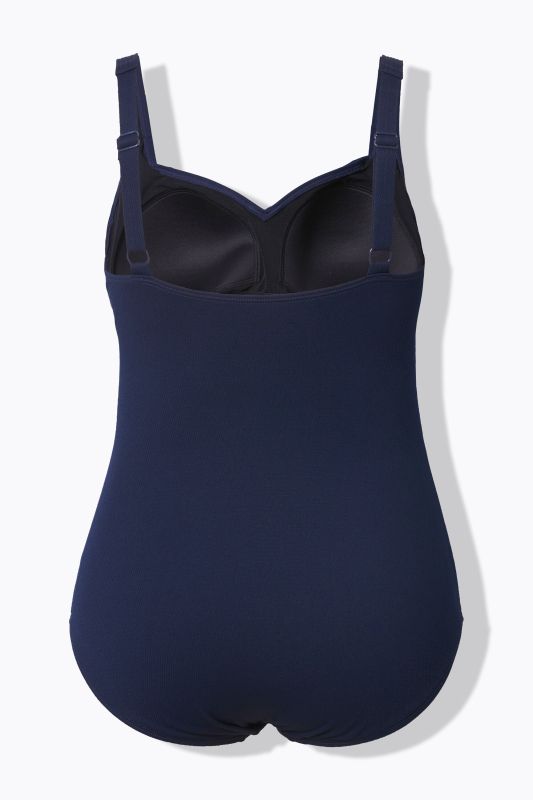 Draped Front Sweetheart Neck Front Lined Swimsuit
