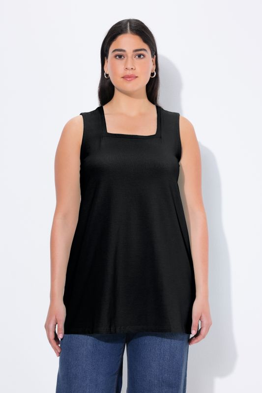 Essential Square Neck Stretch Cotton Tank
