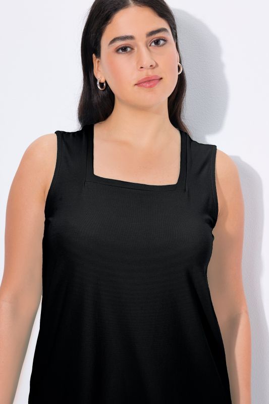 Essential Square Neck Stretch Cotton Tank