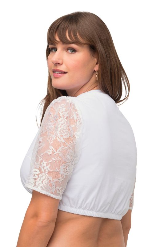 Square Neck Lace Sleeve Dirndl Blouse