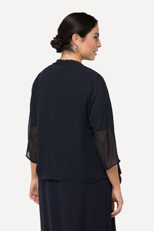 Oversized Shawl Collared Chiffon Jacket