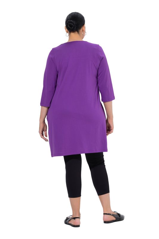 Square Neckline Knit Swing A-line Pocket Tunic
