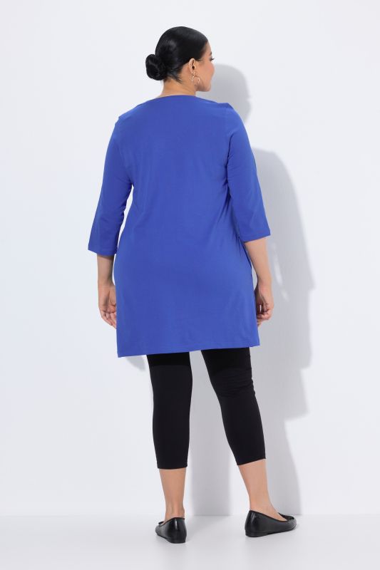 V-Neck Seam Knit  A-line Swing Tunic