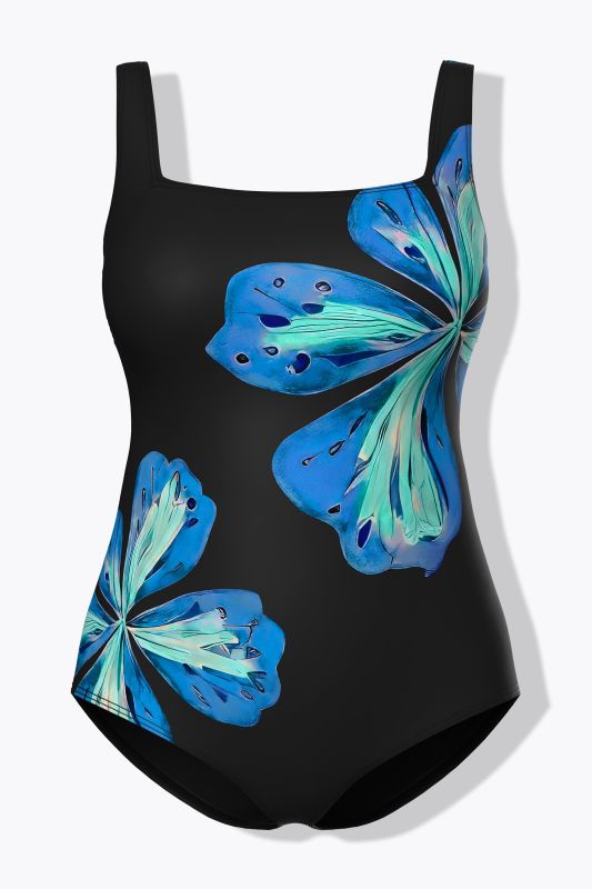 Flower Motif One Piece Swimsuit