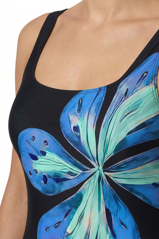 Flower Motif One Piece Swimsuit