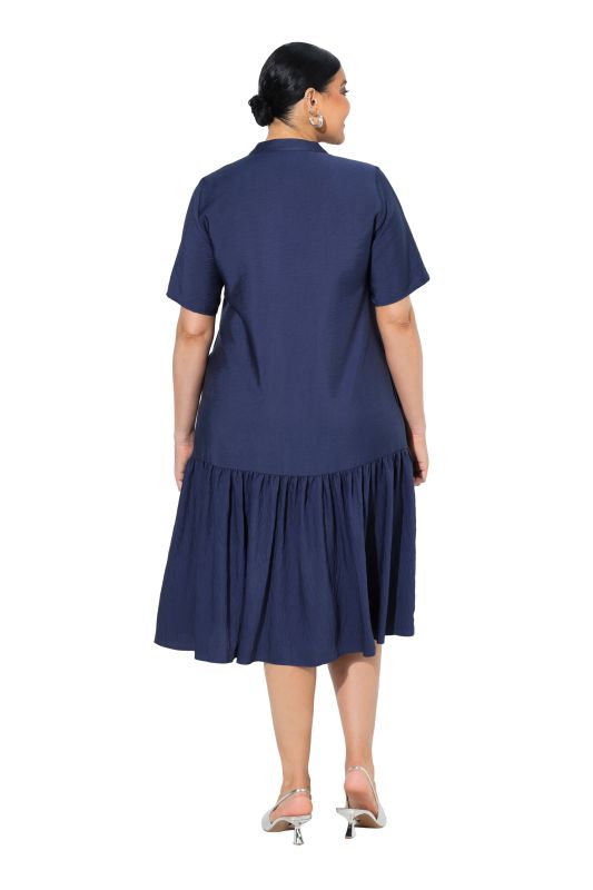 Flounce Panel Short Sleeve Dress