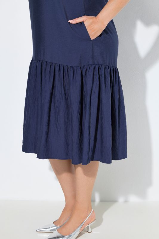 Flounce Panel Short Sleeve Dress