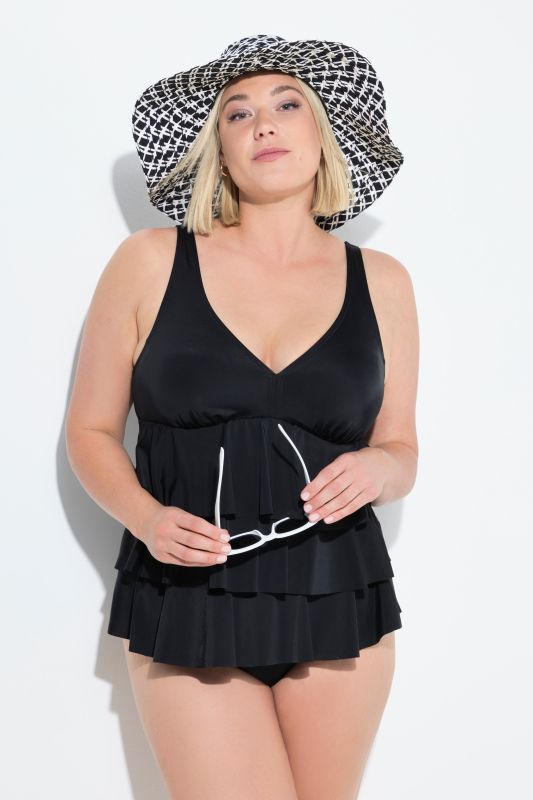 Flounce Panel Tankini Set