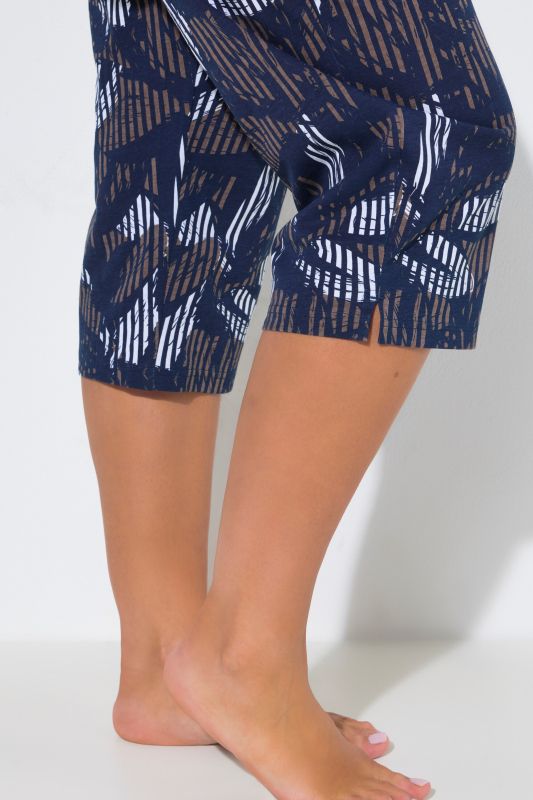 Striped Leaf Two Piece Pajama Set