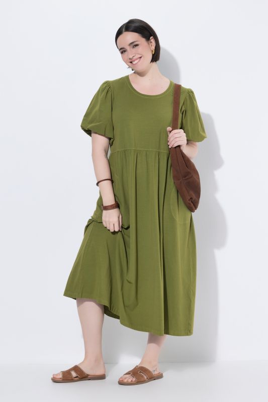 Balloon Sleeve Pocket Dress