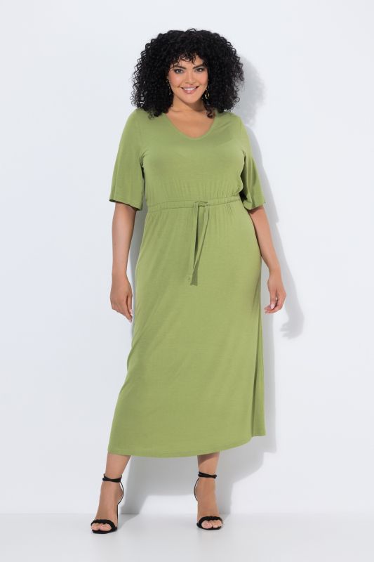 Drawstring Waist Short Sleeve Dress