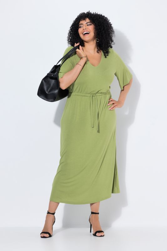 Drawstring Waist Short Sleeve Dress