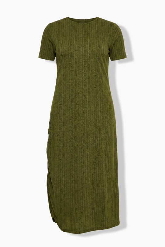 Eco Cotton Herringbone Asymmetric Dress
