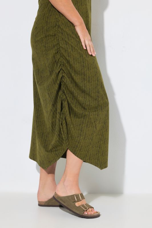 Eco Cotton Herringbone Asymmetric Dress