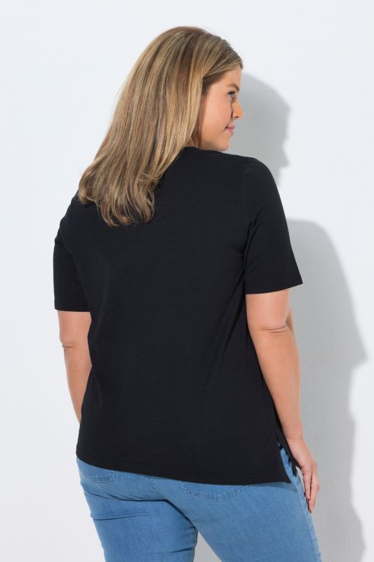 Eco Cotton Flower Embroidery Short Sleeve Tee