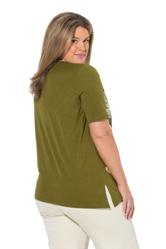Eco Cotton Flower Embroidery Short Sleeve Tee