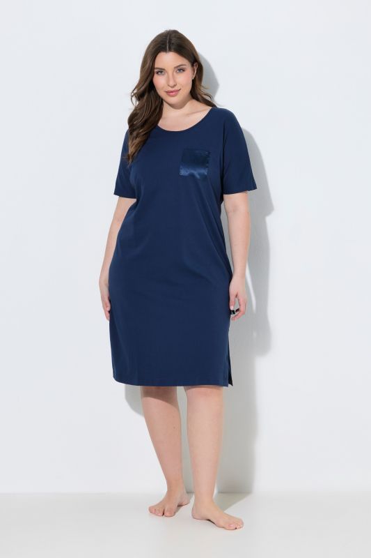 Satin Pocket Short Sleeve Nightgown