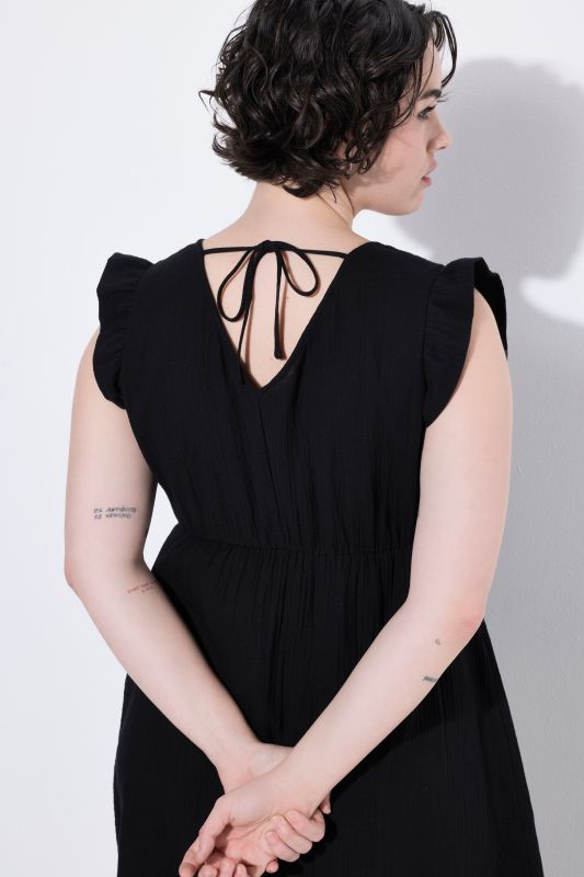 Ruffle Sleeve V-Neck Dress