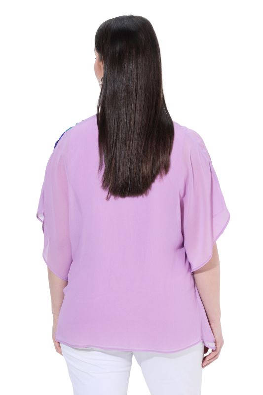Watercolor Floral Layered Chiffon Blouse
