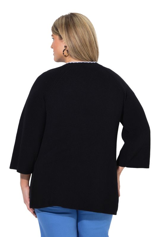 Decorative Stitch Open Shape Cardigan