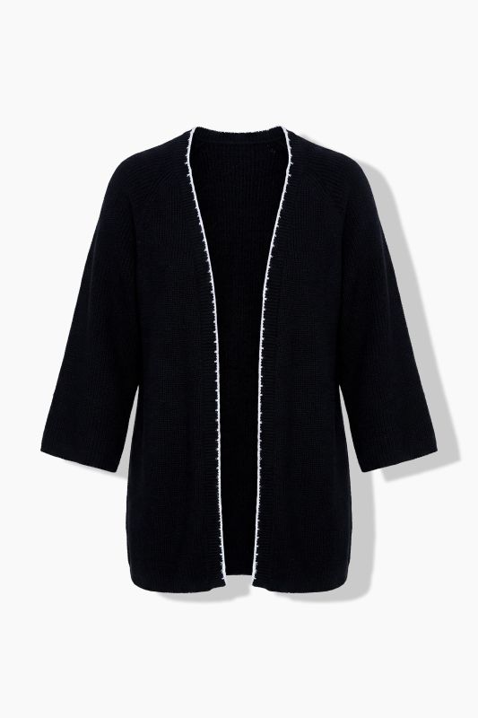 Decorative Stitch Open Shape Cardigan