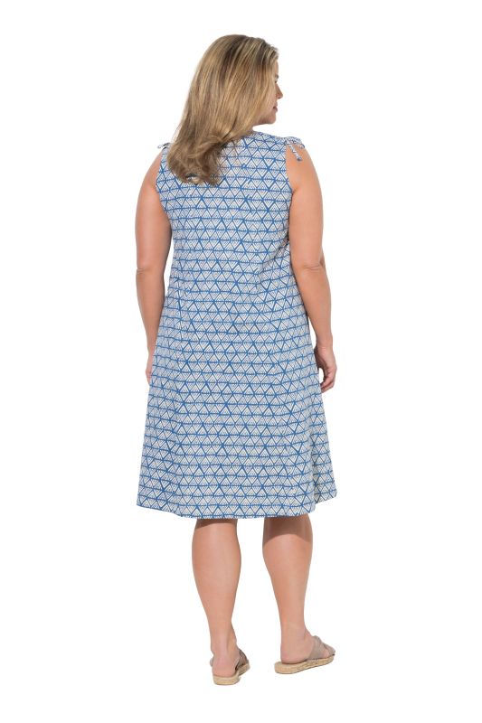 Eco Cotton Geometric Print Sleeveless Dress