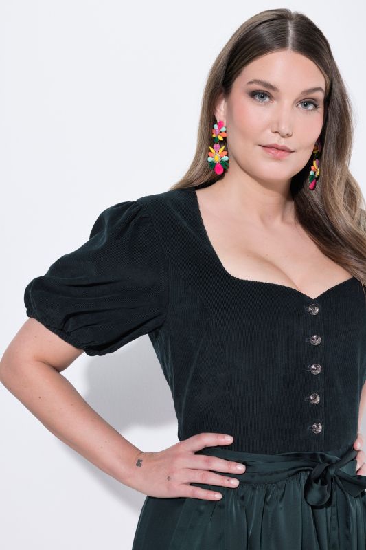 Corduroy Puff Sleeve Dirndl
