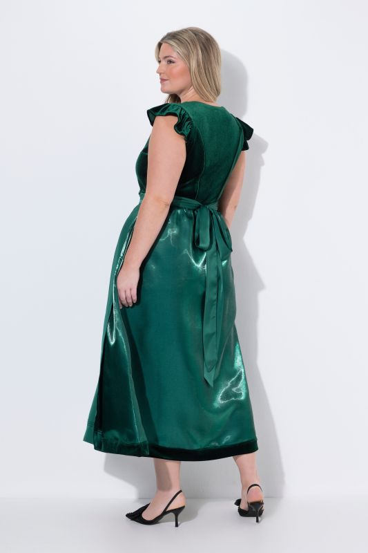 Detachable Flutter Sleeve Velvet Dirndl