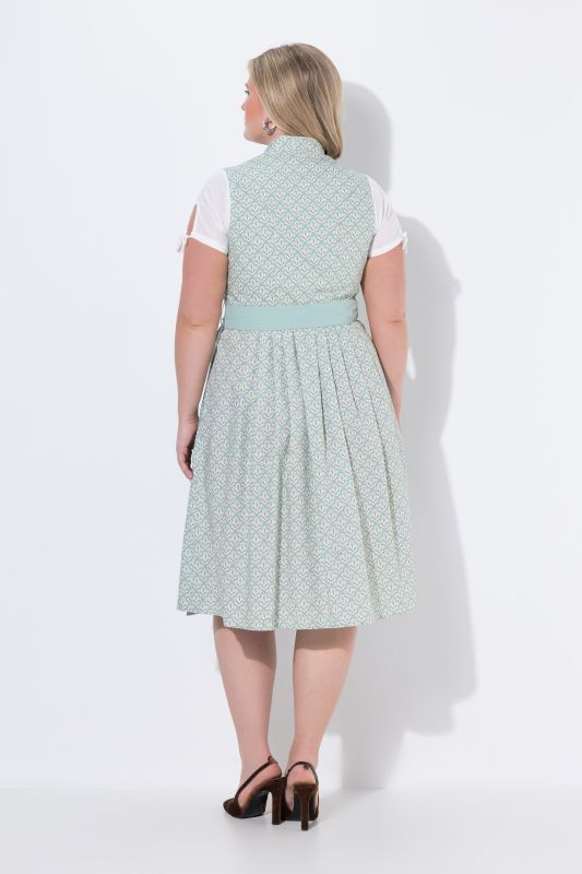 Goblet Collar Allover Printed Dirndl