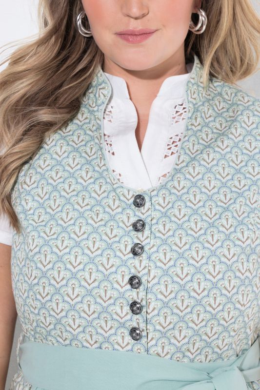 Goblet Collar Allover Printed Dirndl