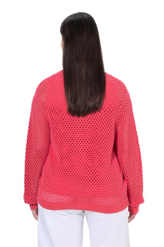 Openwork Knit Zip Up Sequined Blouson