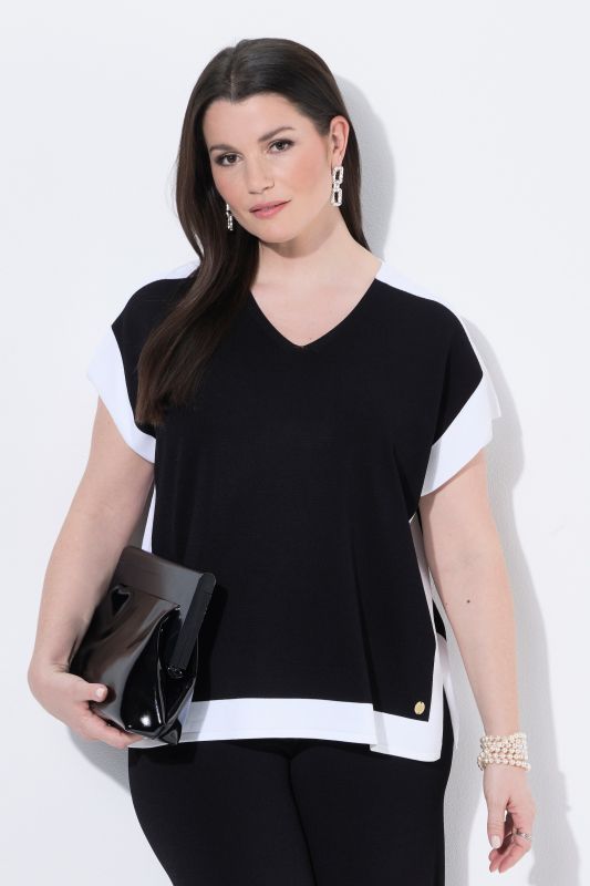 Colorblock Short Sleeve Sweater