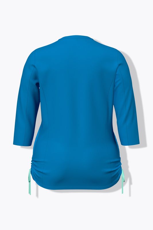 Quick-Drying 3/4 Sleeve Gathered Performance Tee