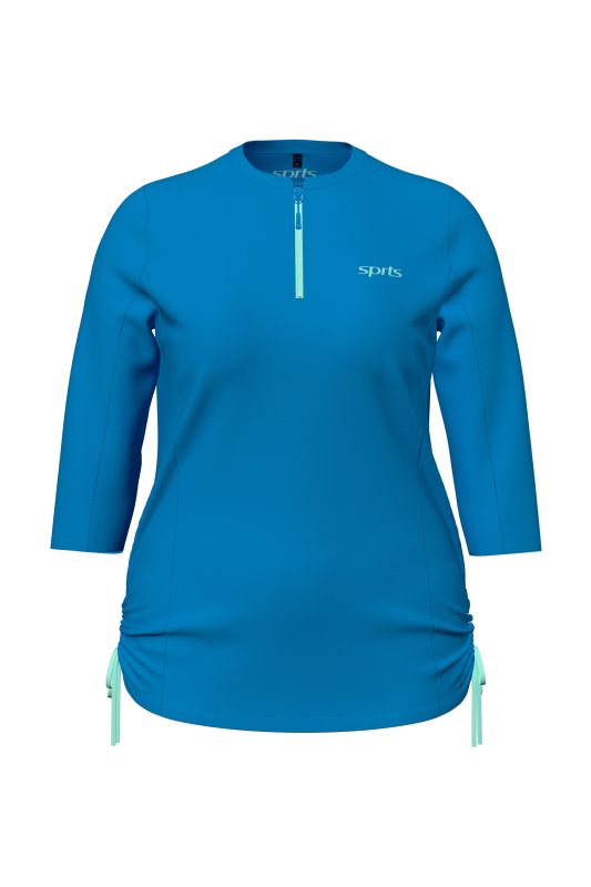 Quick-Drying 3/4 Sleeve Gathered Performance Tee