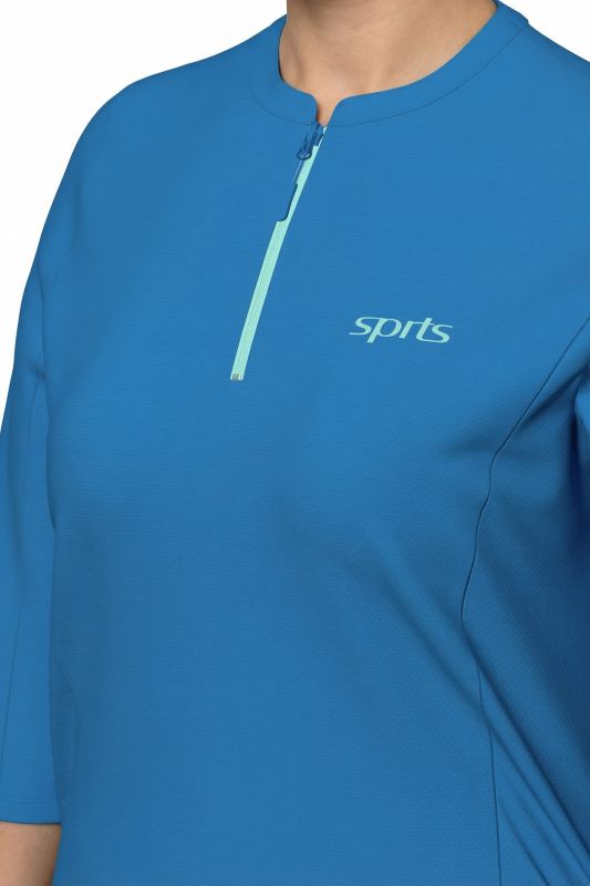 Quick-Drying 3/4 Sleeve Gathered Performance Tee