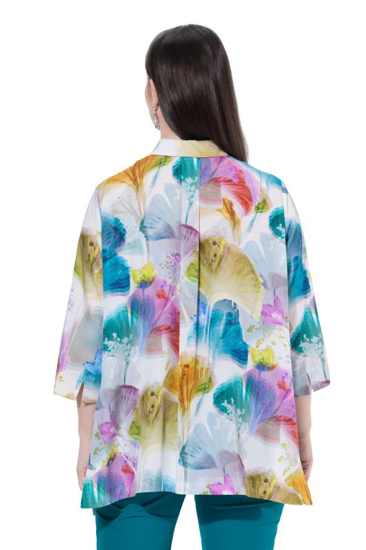 Watercolor Ginkgo 3/4 Sleeve Lyocell Blouse