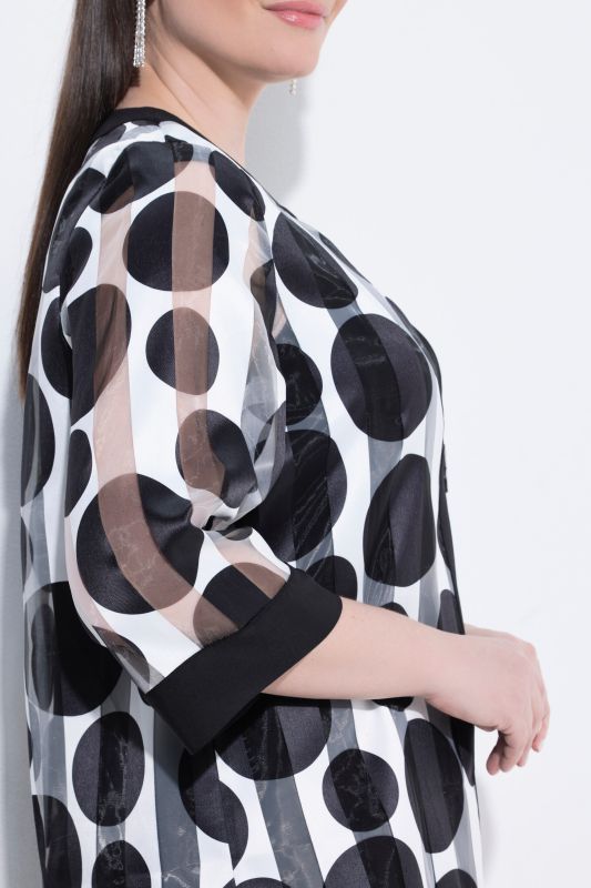 Polka Dot Sheer Burnout 3/4 Sleeve Jacket