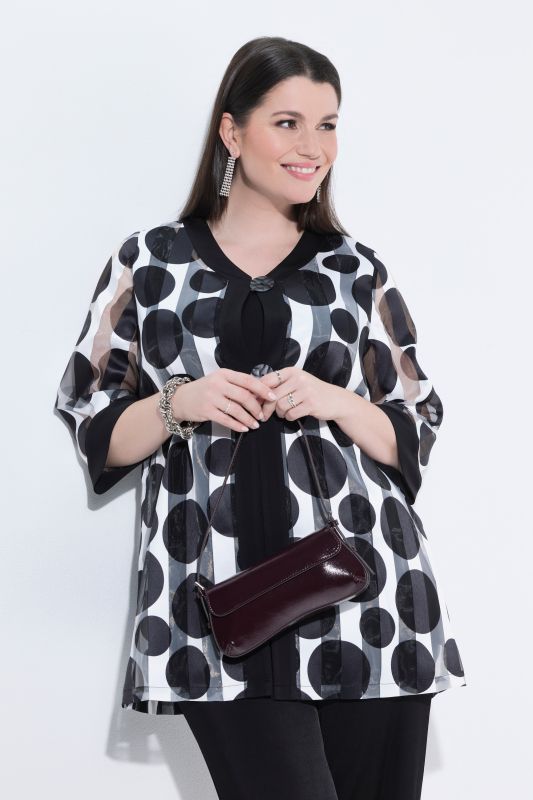 Polka Dot Sheer Burnout 3/4 Sleeve Jacket